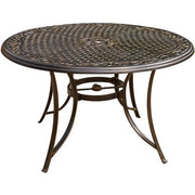 Hanover - Traditions 5pc: 4 Dining Chairs, 48" Round Cast Table - Blue/Cast-United Backyard