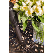 Hanover - Traditions 5pc: 4 Wicker Back Swivel Rockers, 48" Round Cast Table - Tan/Bronze-United Backyard