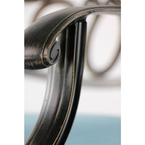 Hanover - Traditions 5pc Fire Pit: 4 Swivel Rockers, Rectangle KD Fire Pit w/Tile - Blue/Tile-United Backyard