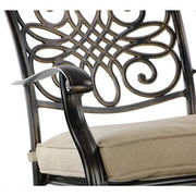 Hanover - Traditions 5pc Fire Pit: 4 Swivel Rockers, Square KD Fire Pit w/Tile - Tan/Tile-United Backyard