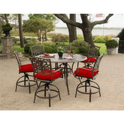Hanover - Traditions 7pc: 6 Counter Height Swivel Chairs, 56" Round Cast Table-United Backyard