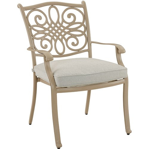 Hanover - -Traditions 7pc: 6 Dining Chairs, 38"x72" Cast Table - Sand/Beige-United Backyard