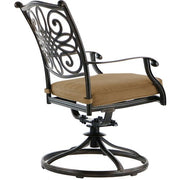 Hanover - Traditions 7pc: 6 Swivel Rockers, 38x72" Cast Table - Tan/Cast-United Backyard