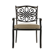 Hanover - Traditions 9pc: 6 Dining Chairs, 2 Swivel Rockers, 42x84" Cast Table, Umbrella, Base - Tan/Cast-United Backyard