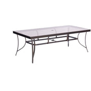 Hanover - Traditions 9pc: 6 Dining Chairs, 2 Swivel Rockers, 42x84" Glass Top Table - Blue/Glass-United Backyard