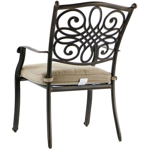 Hanover - Traditions 9pc: 8 Dining Chairs, 42x84" Glass Top Table - Tan/Glass-United Backyard