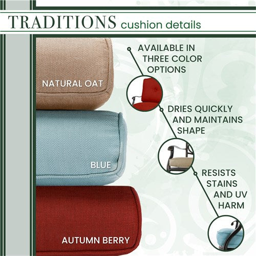 Hanover - Traditions 9pc: 8 Dining Chairs, 60" Square Cast Table - Red/Cast-United Backyard