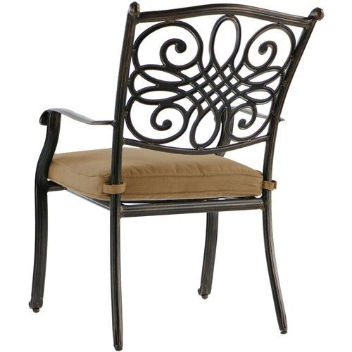Hanover - Traditions 9pc: 8 Dining Chairs, 60" Square Cast Table - Tan/Cast-United Backyard
