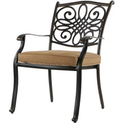 Hanover - Traditions 9pc: 8 Dining Chairs, 60" Square Cast Table - Tan/Cast-United Backyard