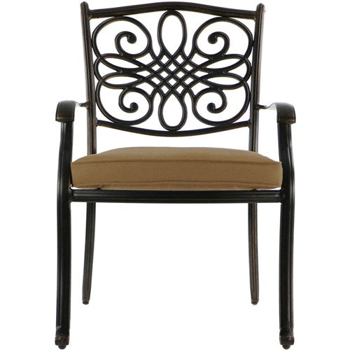 Hanover - Traditions 9pc: 8 Dining Chairs, 60" Square Cast Table - Tan/Cast-United Backyard