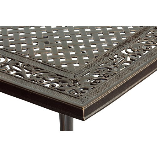 Hanover - Traditions 9pc: 8 Dining Chairs, 60" Square Cast Table - Tan/Cast-United Backyard