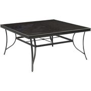 Hanover - Traditions 9pc: 8 Dining Chairs, 60" Square Glass Top Table - Red/Glass-United Backyard