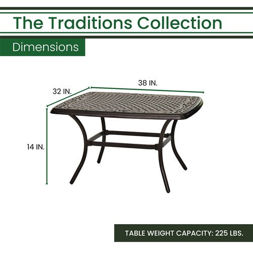 Hanover - Traditions Alumicast Coffee Table - Bronze Cast-United Backyard