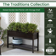 Hanover - Traditions Cast Aluminum Elevated Planter - Bronze-United Backyard