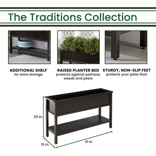 Hanover - Traditions Cast Aluminum Elevated Planter - Bronze-United Backyard