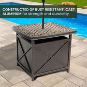Hanover - Traditions Cast Top Umbrella Side Table - Cast-United Backyard