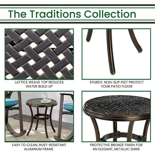 Hanover - Traditions Round 18" End Table - Bronze Cast-United Backyard