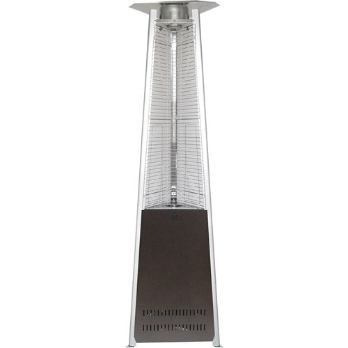 Hanover - Triangle Patio Heater, 7.5' Tall, Propane Flame Glass, 42, 000 BTU - Hammered Bronze-United Backyard