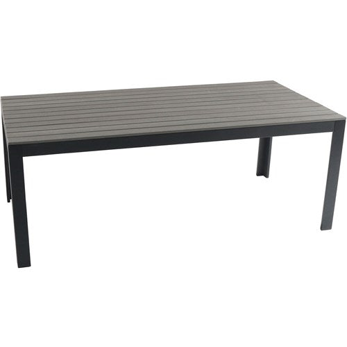 Hanover - Tucson Aluminum Faux Wood Top Table - Grey-United Backyard