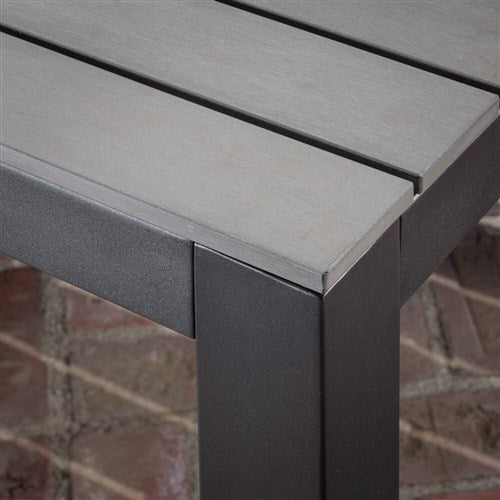 Hanover - Tucson Aluminum Faux Wood Top Table - Grey-United Backyard