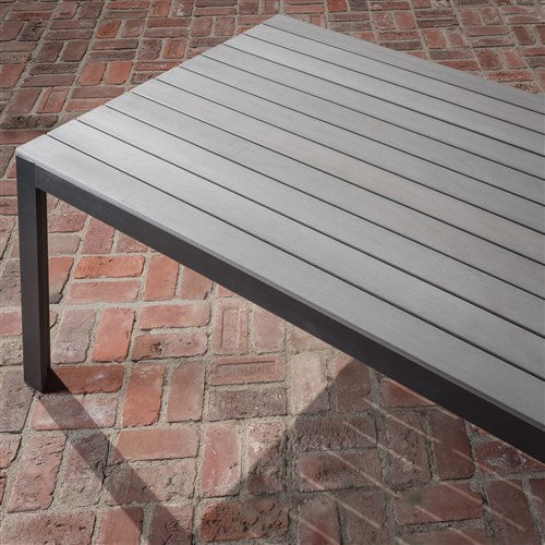 Hanover - Tucson Aluminum Faux Wood Top Table - Grey-United Backyard