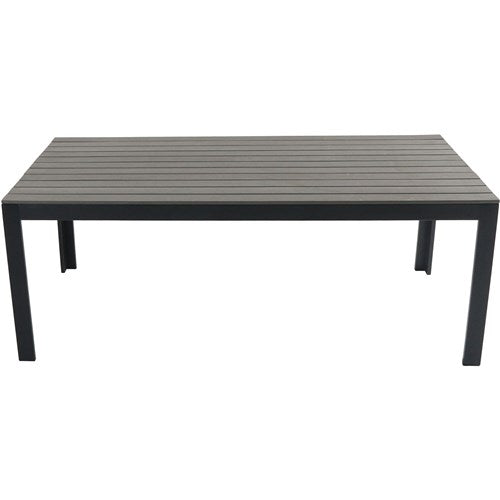 Hanover - Tucson Aluminum Faux Wood Top Table - Grey-United Backyard