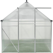 Hanover - Walk-In Greenhouse 4'x6' w/ Slide Door, Vent, Base and Opener - Natural/Silver-United Backyard