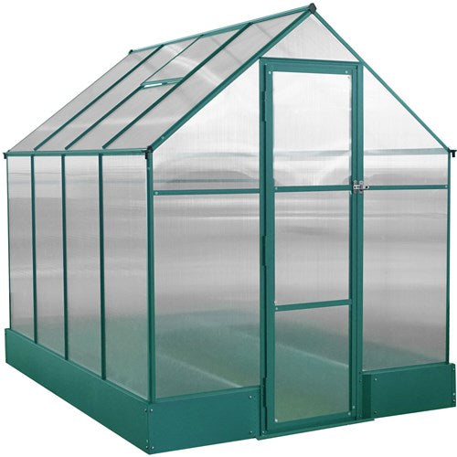 Hanover - Walk-In Hobby Greenhouse w/Planter Beds 8'x6' - Natural/Silver-United Backyard