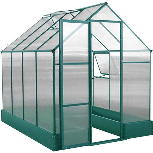 Hanover - Walk-In Hobby Greenhouse w/Planter Beds 8'x6' - Natural/Silver-United Backyard