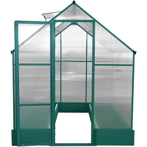 Hanover - Walk-In Hobby Greenhouse w/Planter Beds 8'x6' - Natural/Silver-United Backyard