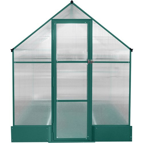 Hanover - Walk-In Hobby Greenhouse w/Planter Beds 8'x6' - Natural/Silver-United Backyard