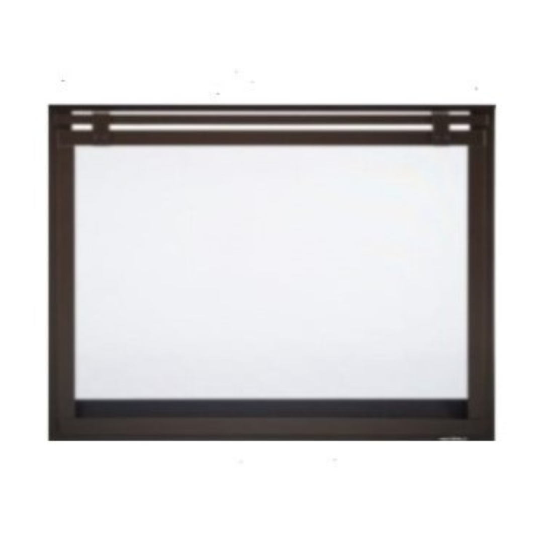 Heat & Glo - Loft barn door overlap front with ClearVue mesh - New Bronze-United Backyard