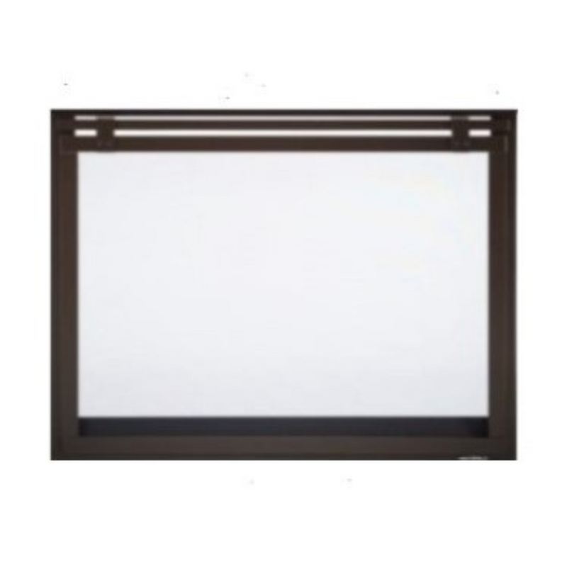 Heat & Glo - Loft barn door overlap front with ClearVue mesh - New Bronze-United Backyard