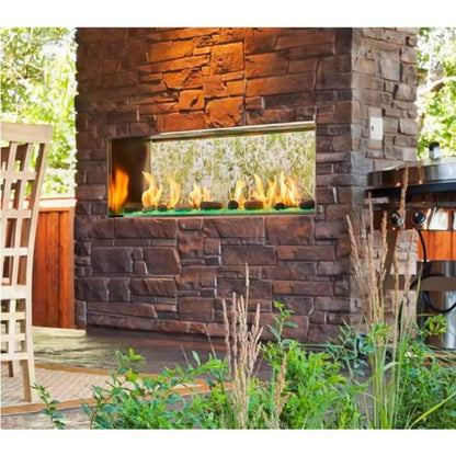 Majestic - 48" Lanai See-Through Contemporary Outdoor Linear Vent Free Gas Fireplace with IntelliFire Plus Ignition System-United Backyard