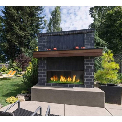 Majestic - 60" Lanai Contemporary Outdoor Linear Vent Free Gas Fireplace with IntelliFire Plus Ignition System-United Backyard