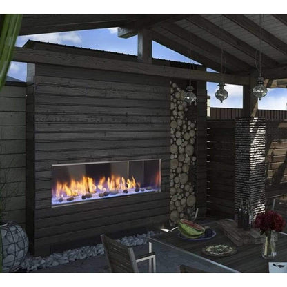 Majestic - 60" Lanai Contemporary Outdoor Linear Vent Free Gas Fireplace with IntelliFire Plus Ignition System-United Backyard