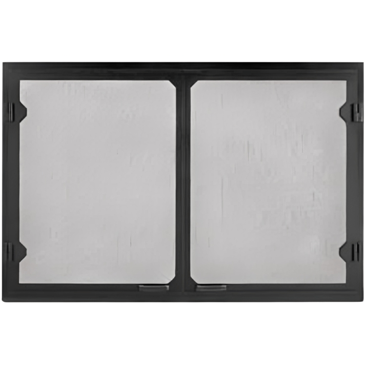 Majestic Black Grand Vista Cabinet Style Mesh Doors for 36" Sovereign Fireplace GV36BK-United Backyard