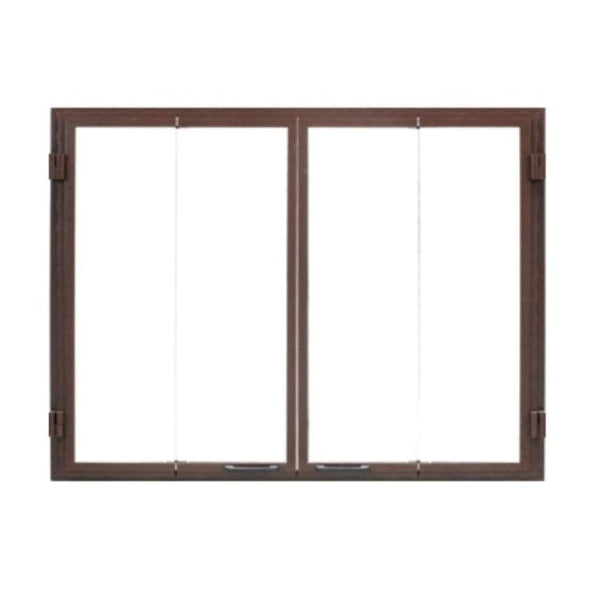 Majestic - Bronze Outdoor Glass Bi-Fold Door for Castlewood 42" Wood Burning Fireplace-United Backyard