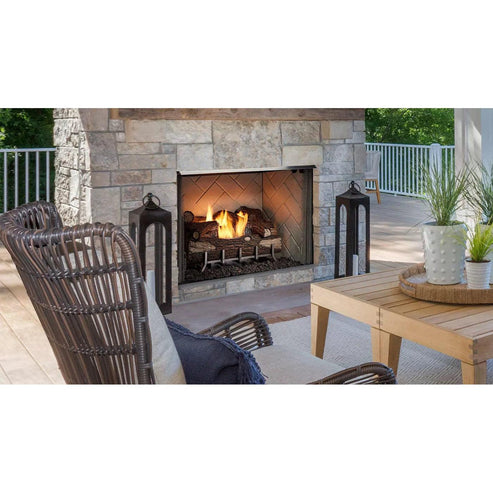 Majestic - Vesper 36" Traditional Outdoor Vent-Free Gas Fireplace With Herringbone Refractory-United Backyard