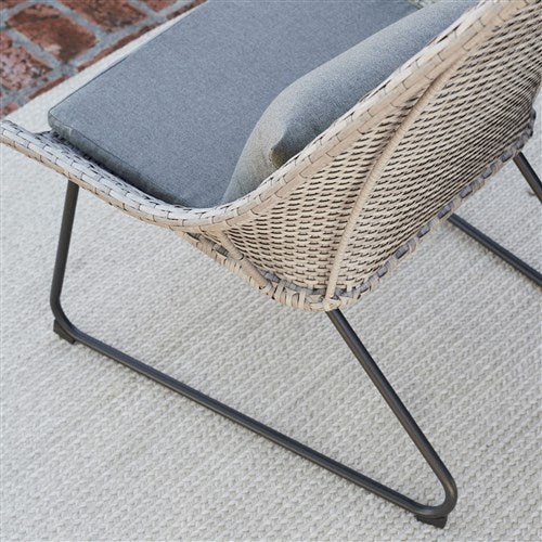 Mod Furniture - 3pc Seating Set: 2 steel side chairs, accent table - Gray-United Backyard