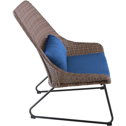 Mod Furniture - 3pc Seating Set: 2 steel side chairs, accent table - Navy-United Backyard