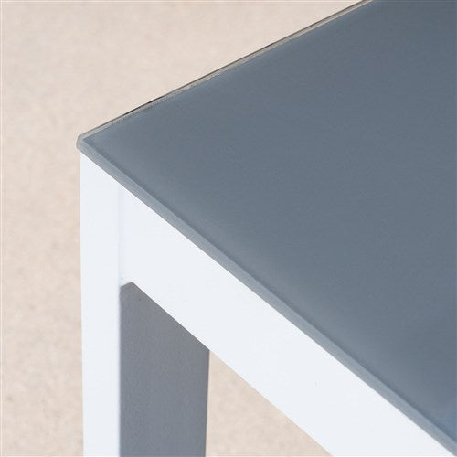 Mod Furniture - 4PC Seating Set: Sling Loveseat, 2 Sling Side Chairs, Coffee Table - White/Gray-United Backyard