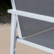 Mod Furniture - 4PC Seating Set: Sling Loveseat, 2 Sling Side Chairs, Coffee Table - White/Gray-United Backyard