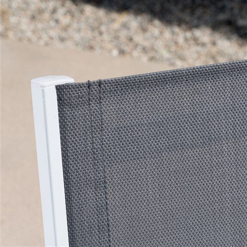 Mod Furniture - 4PC Seating Set: Sling Loveseat, 2 Sling Side Chairs, Coffee Table - White/Gray-United Backyard