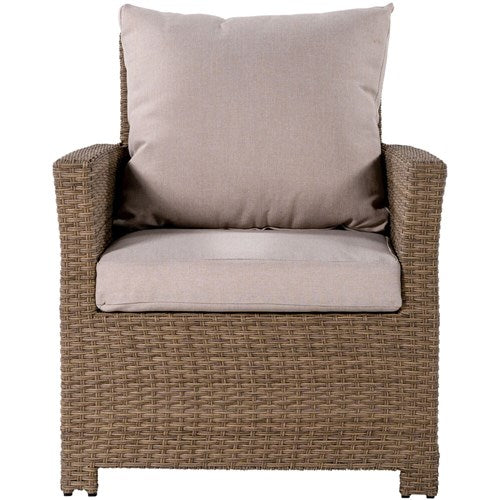 Mod Furniture - Aiden 4pc Seating Set: 2 Side Chairs, Sofa, Adjustable Coffee Table - Tan/Grey-United Backyard