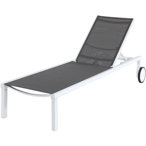 Mod Furniture - Aluminum Sling Armless Chaise Lounge Chair - White/Gray-United Backyard