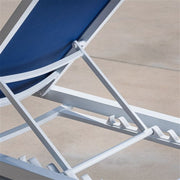 Mod Furniture - Aluminum Sling Armless Chaise Lounge Chair - White/Navy-United Backyard