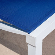 Mod Furniture - Aluminum Sling Armless Chaise Lounge Chair - White/Navy-United Backyard