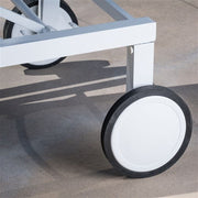 Mod Furniture - Aluminum Sling Armless Chaise Lounge Chair - White/Navy-United Backyard