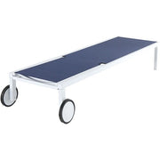 Mod Furniture - Aluminum Sling Armless Chaise Lounge Chair - White/Navy-United Backyard